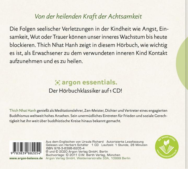 Produktbild Versöhnung mit dem inneren Kind (Ursula Richard, Herbert Schäfer, Thich Nhat Hanh, Deutsch)