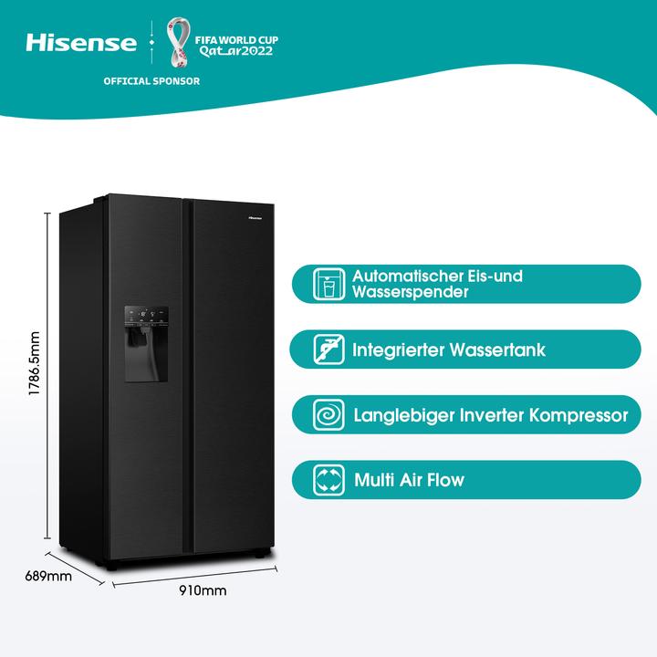 Immagine prodotto Hisense RS694N4TFE Frigorifero combinato Side-by-Side Freestanding E (562 l)
