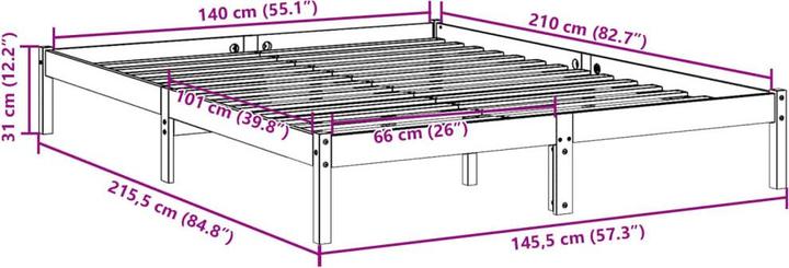 Image du produit vidaXL Bettgestell (140 x 210 cm)