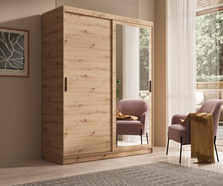 Immagine prodotto ADRK Furniture Armadio ad ante scorrevoli con specchio Hailey 160 (160 x 60 x 205 cm)