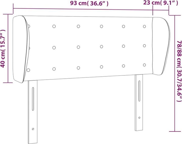 Actual product image vidaXL Kopfteil (93 x 23 x 88 cm)