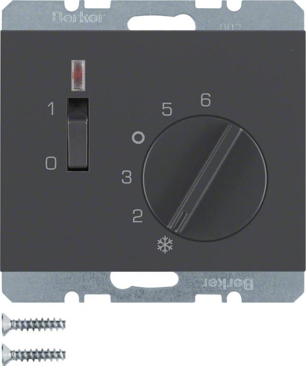 Actual product image Berker 20307106 Insert temperature controller with opener + central unit K1 anthracite matt