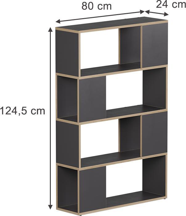 Actual product image Vicco Raumteiler Eneos, Anthrazit/Eiche, 80 x 124.5 cm