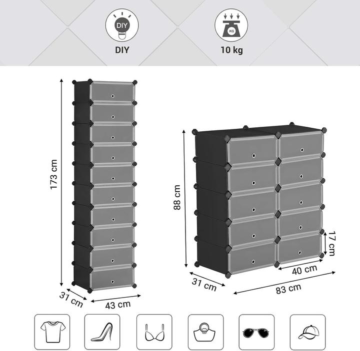 Actual product image Songmics Quadro (32 x 43 x 173 cm)