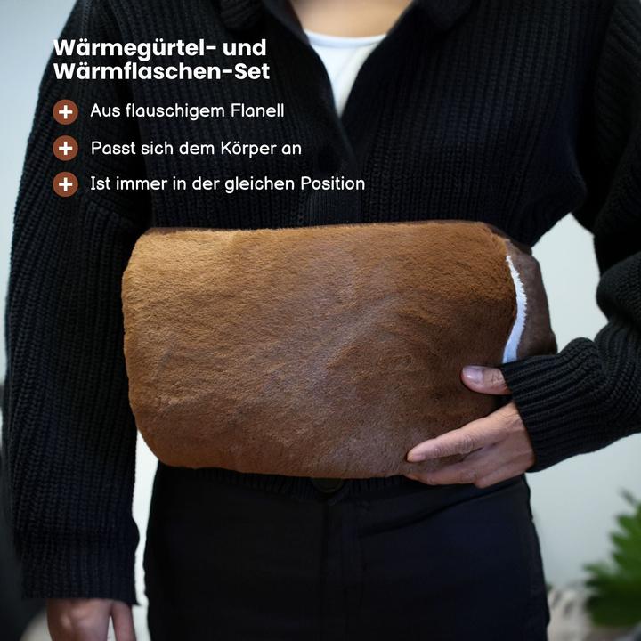 Produktbild Hermex Wärmegürtel- und Wärmflaschen-Set Handwärmer Bauchwärmer Heizflasche (0.80 l)
