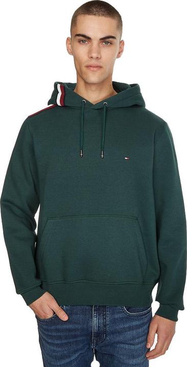 Immagine prodotto Tommy Hilfiger Felpa con cappuccio Global Stripe Uomo, Hunter, M (M)