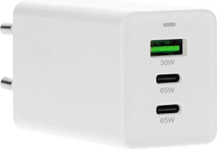 Produktbild Mobiparts GaN Wall Charger USB-Cx2/USB-A3.0/QC 65W White (65 W)