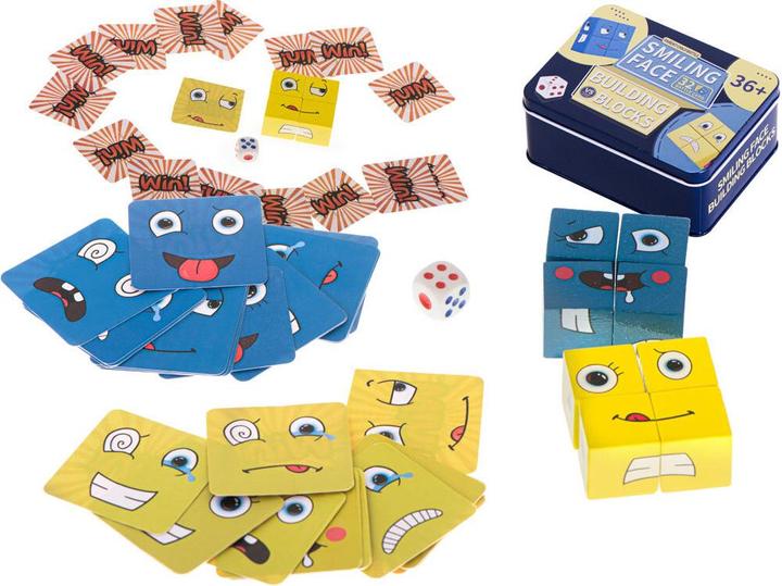 Actual product image Ikonka Creative challenge blocks changing face in a can