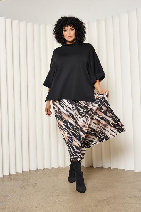 Produktbild Ulla Popken Sweat-Poncho, oversized, Stehkragen, Halbarm (42, 44, 46, 48)