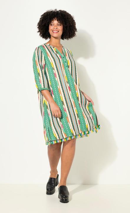 Produktbild Angel of Style Kleid, kurze A-Line, Musterstreifen, Knopfleiste, 3/4-Ärmel (50)