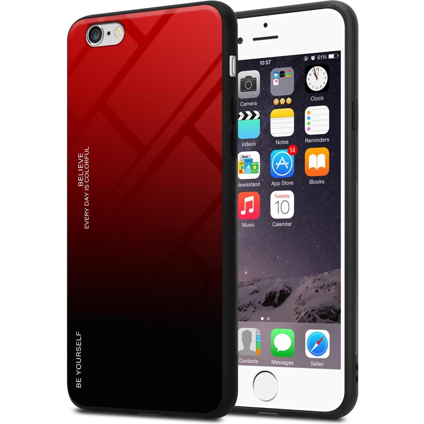 Thumbnail - Cadorabo TPU 2 Farben Glas Cover (Apple iPhone 6), Smartphone Hülle, Schwarz