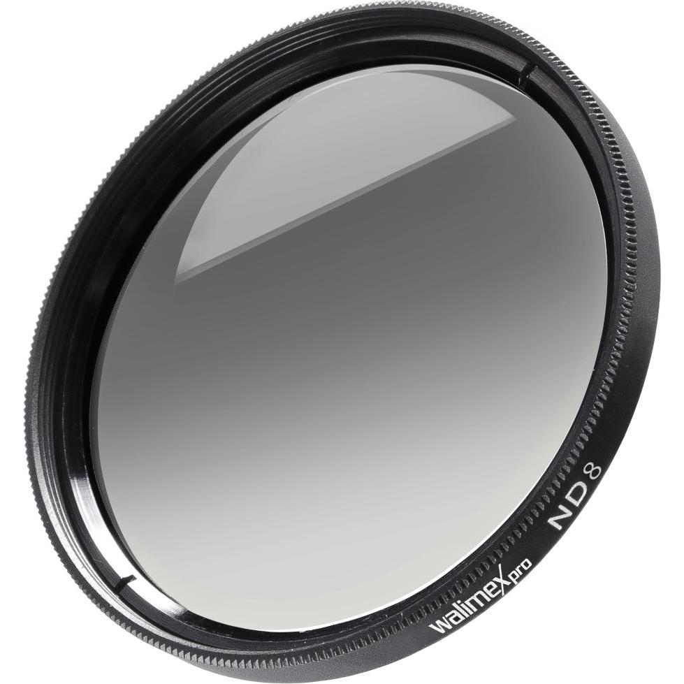 Walimex Graufilter ND8 MC (58 mm, ND- / Graufilter, 58 mm), Objektivfilter, Schwarz