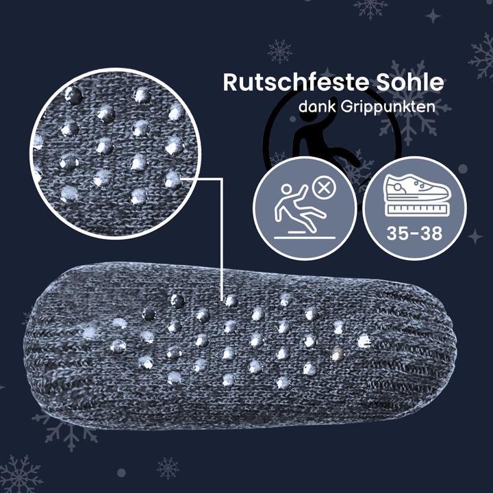 Produktbild Hermex Hausschuhe Gr. 35-38 Wintersocken Kuschelsocken Fuzzy-Socken Pantoffeln (35)
