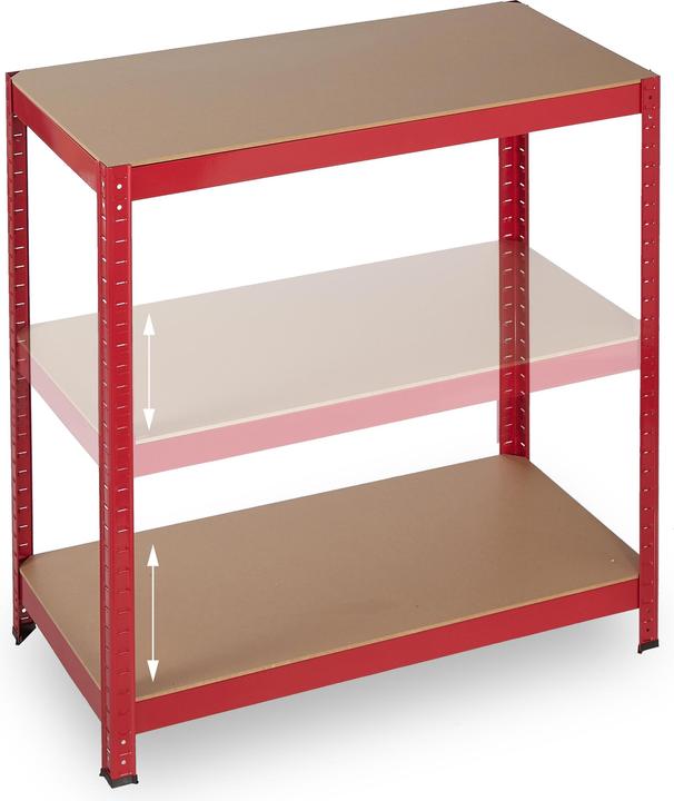 Actual product image Relaxdays Heavy-duty Shelving Unit Red