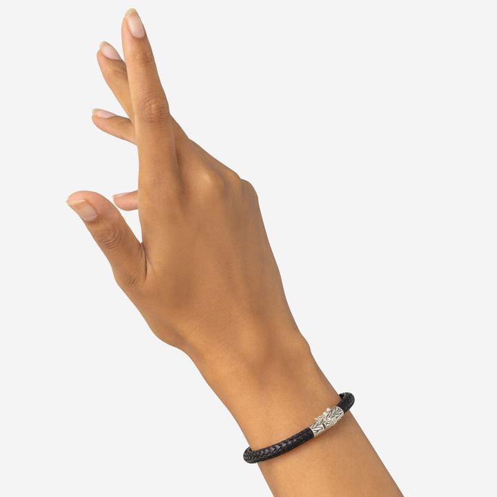 Actual product image Buddha to Buddha Armband Ellen Leder Schwarz 149BL E (19 cm, Leather, Silver 925)