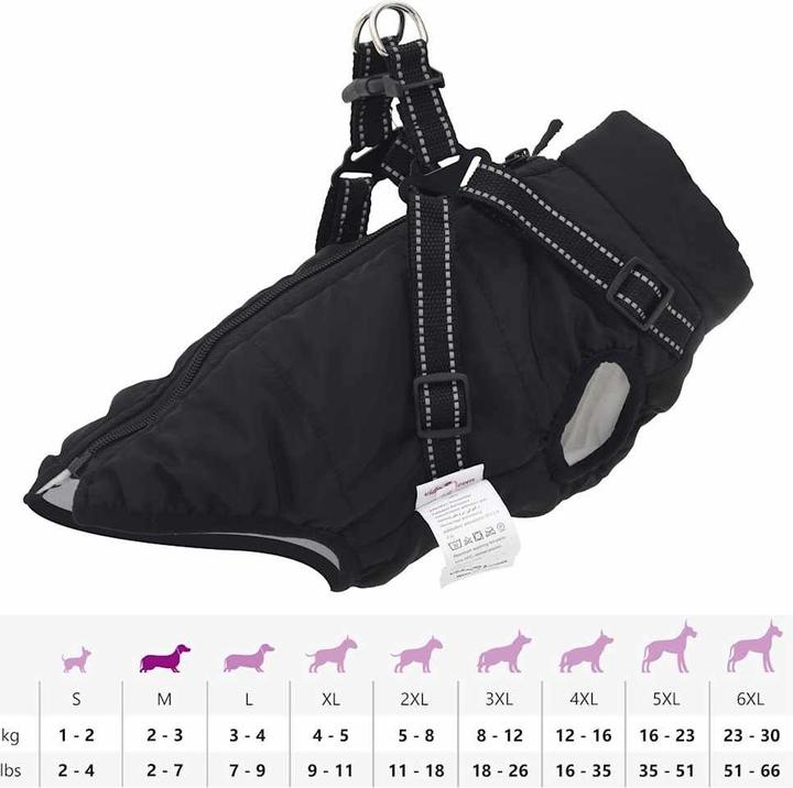 Produktbild vidaXL Hundemantel mit Geschirr Wasserdicht Reflektierend (24, Hundemantel)