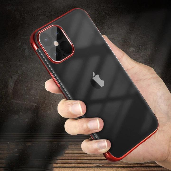 Actual product image Hurtel Clear Colour Case Gel TPU Electroplating frame Cover for Xiaomi Mi 11 red (Xiaomi Mi 11i)