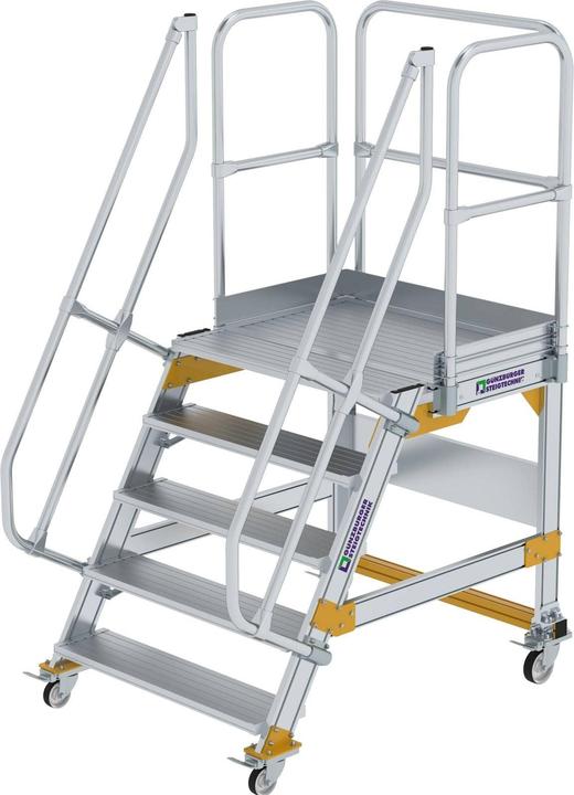Produktbild Munk Plattformtreppe fahrbar 60° Stufenbreite 1000 mm 5 Stufen (Plattformleiter, 46 cm)