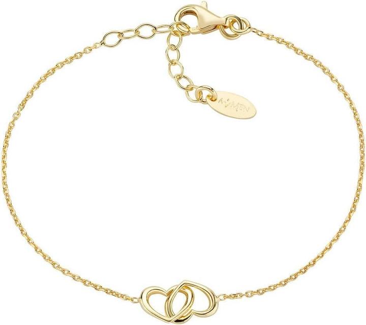 Produktbild Amen Romantic Gold Plated Linked Hearts Cuddles Bracelet BRCUCUG3