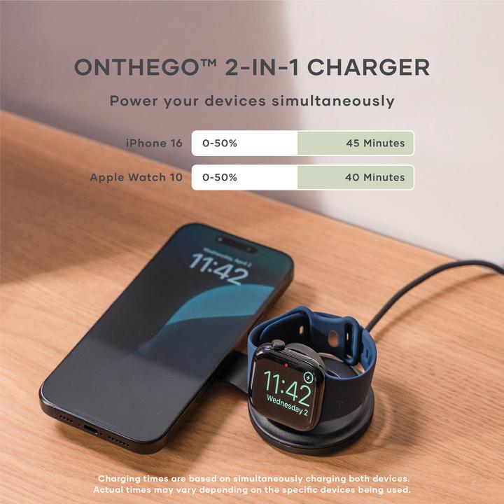 Produktbild Satechi OntheGo 2-in-1 Wireless Charger mit Qi2 (15 W)