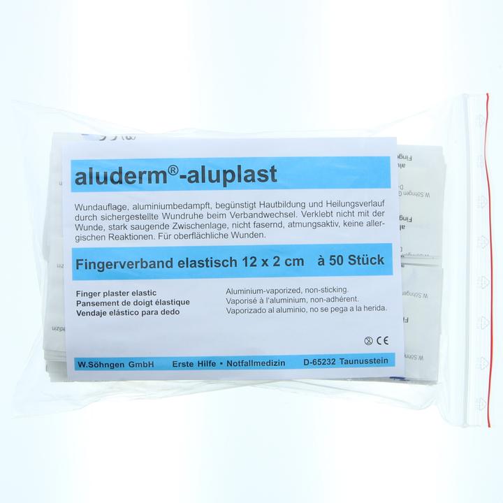 Nutritional values and ingredients Aluderm ® Universal plaster aluplast 2 x 12 cm (W x L) non-waterproof non-elastic white 50 pcs./pack. (50 x)