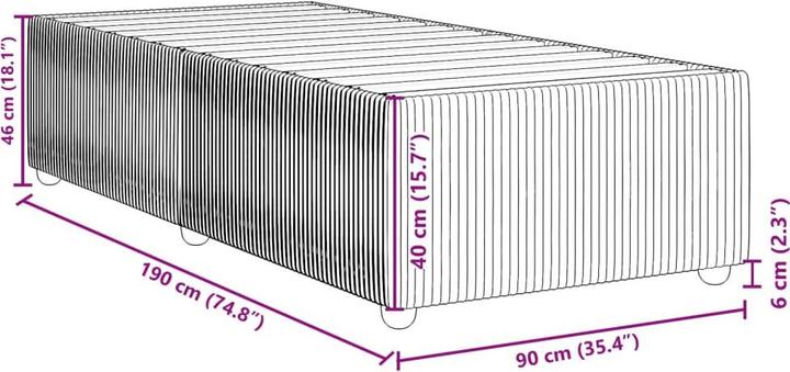 Actual product image vidaXL Bettgestell (90 x 190 cm)