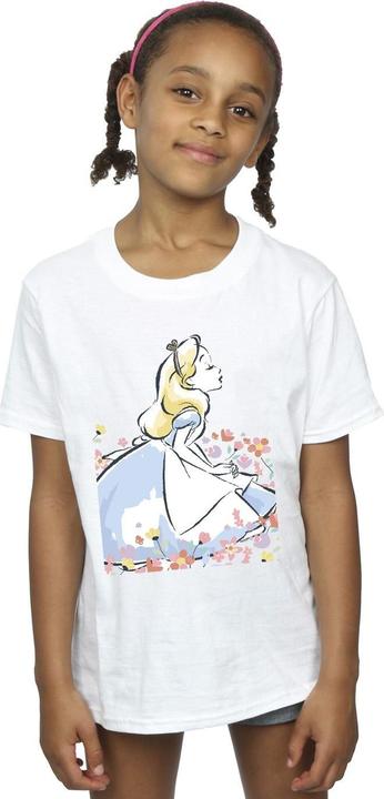 Produktbild Disney Mädchen Alice im Wunderland Skizze Blumen Baumwolle TShirt (152, 158)