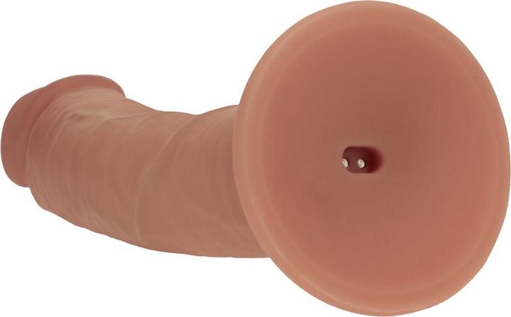 Produktbild RealRock Dual Density Silicone Curved Realistic Vibrating Dildo with Suction Cup - 6 / 15,5 cm - Tan