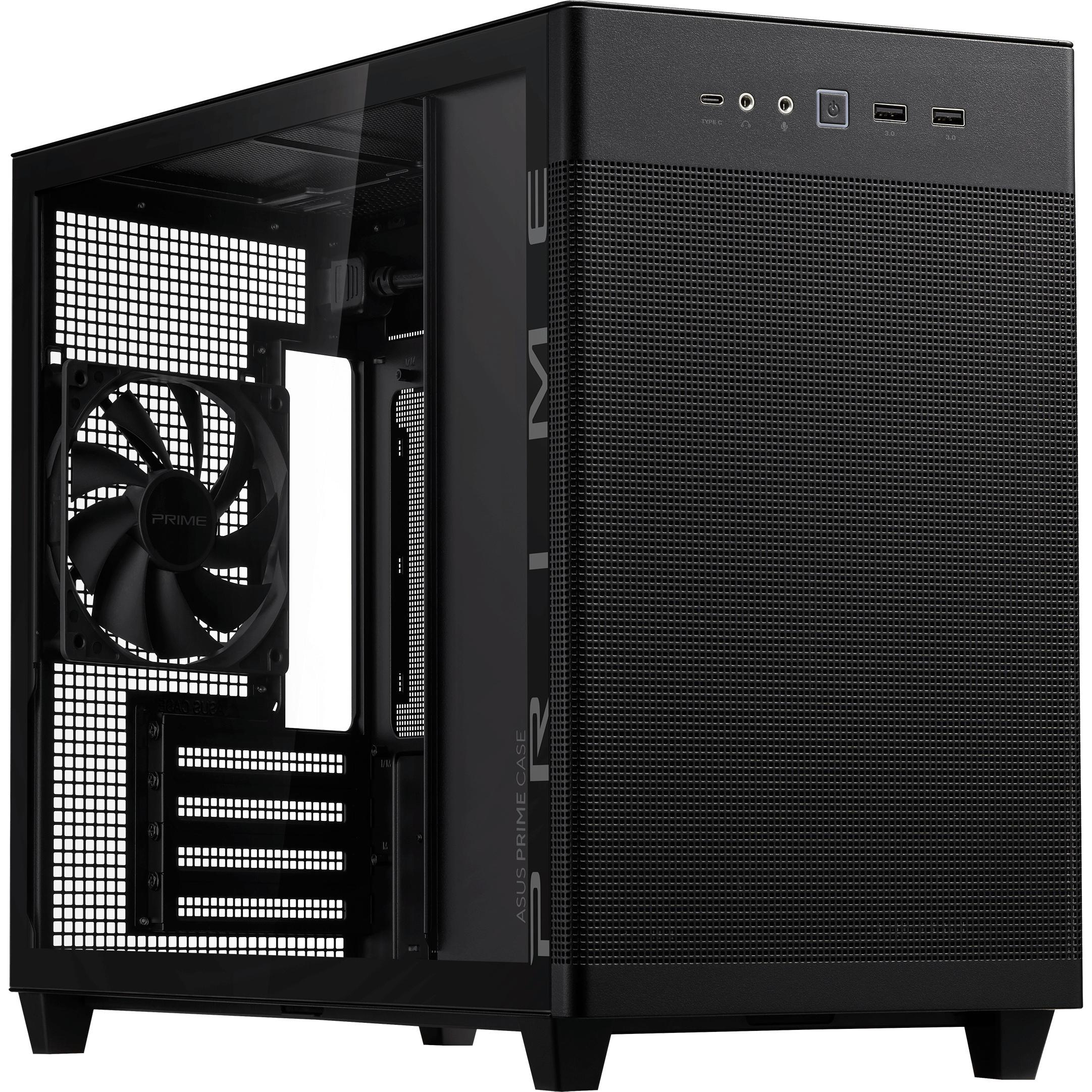 ASUS Prime AP201 TG (mATX, Mini-ITX), PC Gehäuse, Schwarz