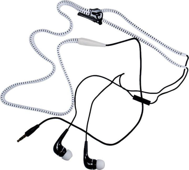 Produktbild fontastic 3 5mm In-Ear Headset weiss Zip-R Kabel mit Textilummantelung
