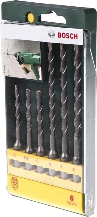 Image du produit Bosch Professional Zubehör Jeu De 6 Forets Sds En Boîtier (8 mm, 5,5 mm, 7 mm, 6 mm, 5 mm)