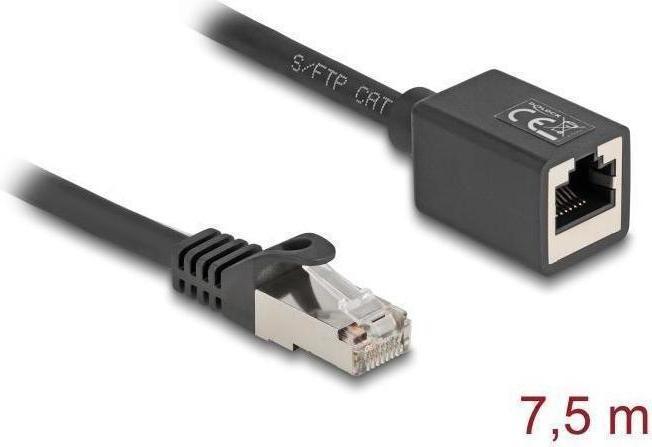Produktbild Delock Netzwerk Verlängerungskabel RJ45 Stecker zu RJ45 Buch (S/FTP, CAT6a, 7.50 m)