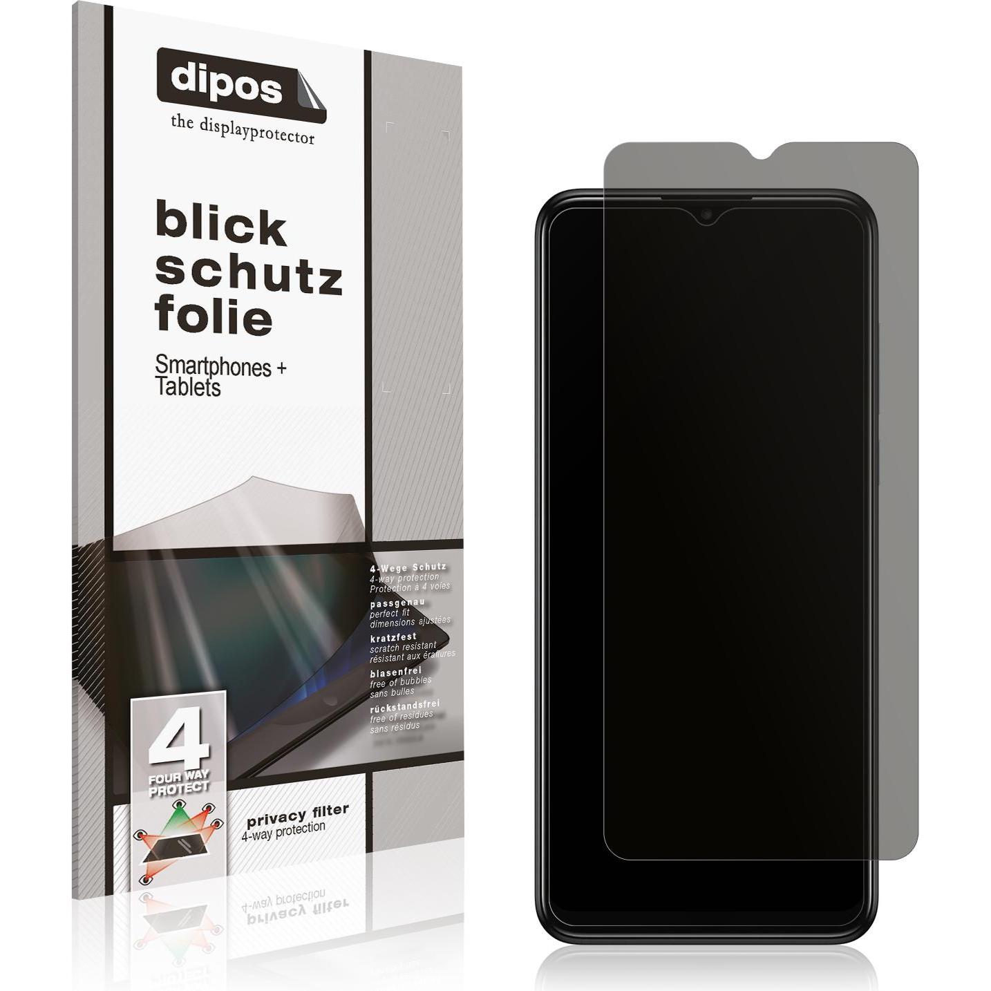 Dipos Blickschutzfolie 4-Way Privacy (1 Stück, TCL 30e), Smartphone Schutzfolie, Transparent