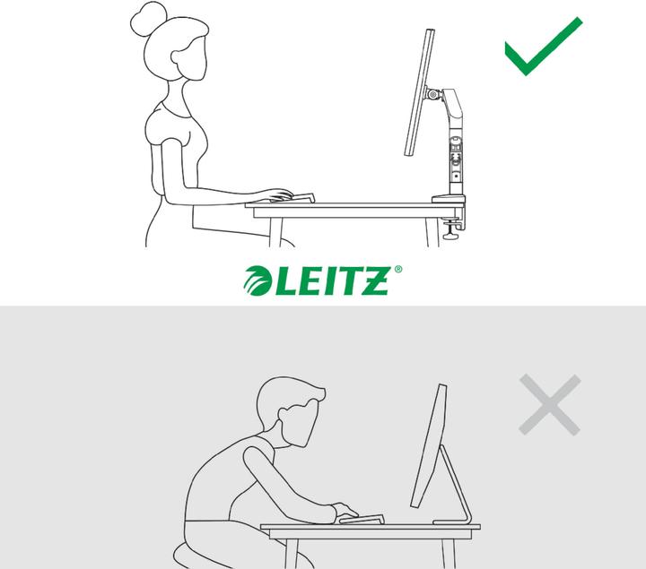 Productafbeelding Leitz Schermsteun 2 monitoren fluweelgrijs (Tabel, 32", 9 kg)