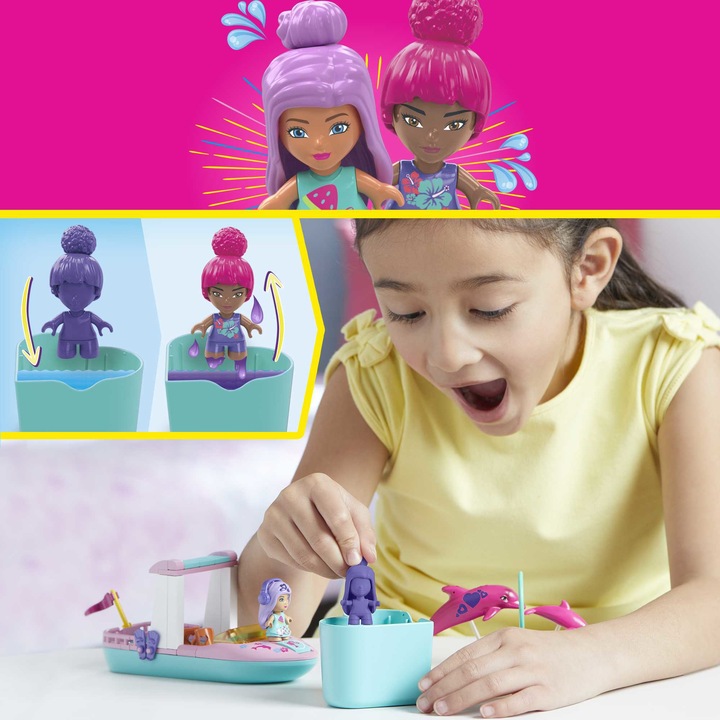 Image du produit Mattel Mega Construx Barbie - Kit d'aventure du dauphin à couleurs ouvertes