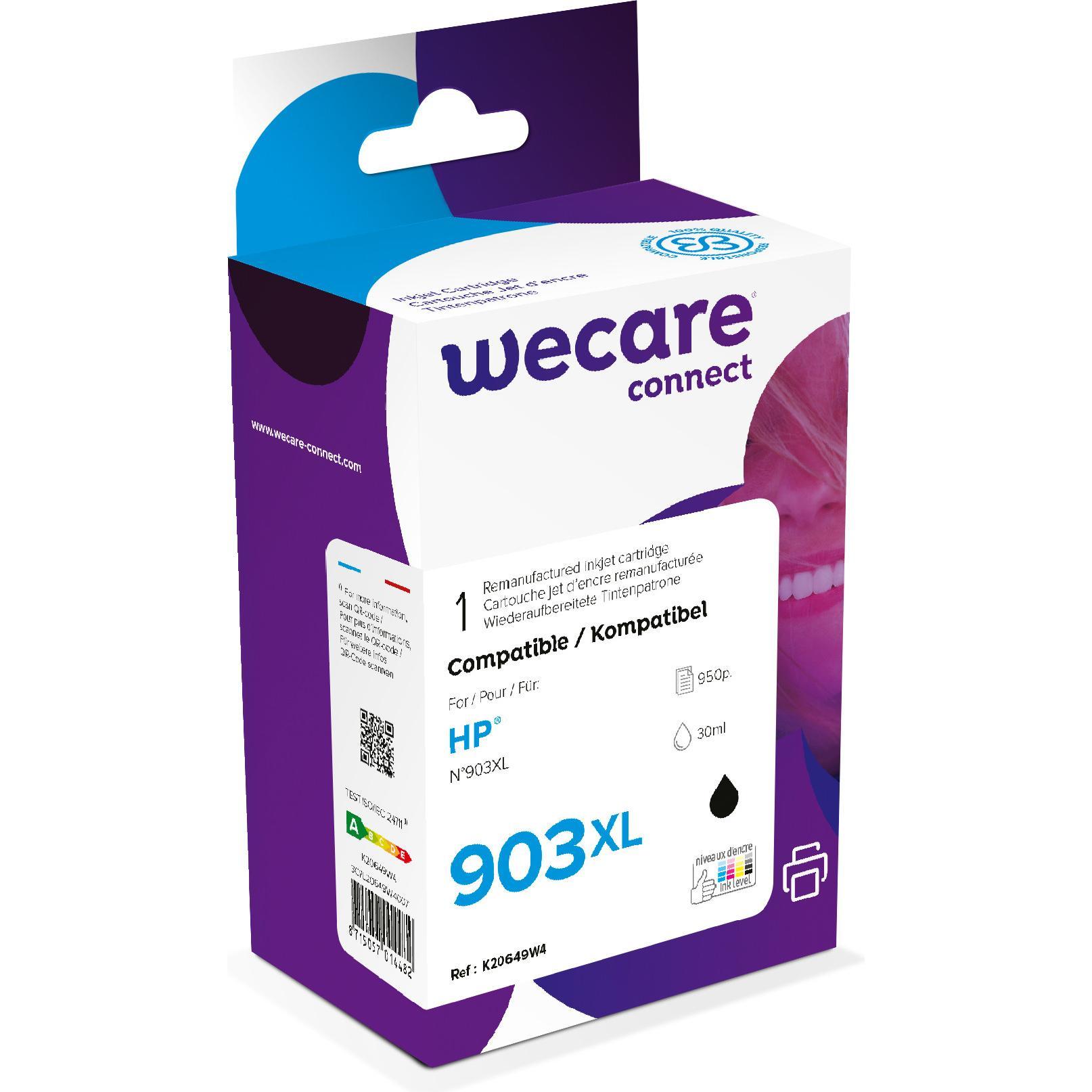 Wecare, Druckerpatrone, Tinte 903XL rebuilt schwarz T6M15AE z.HP OfficeJet 6950 30ml (BK)
