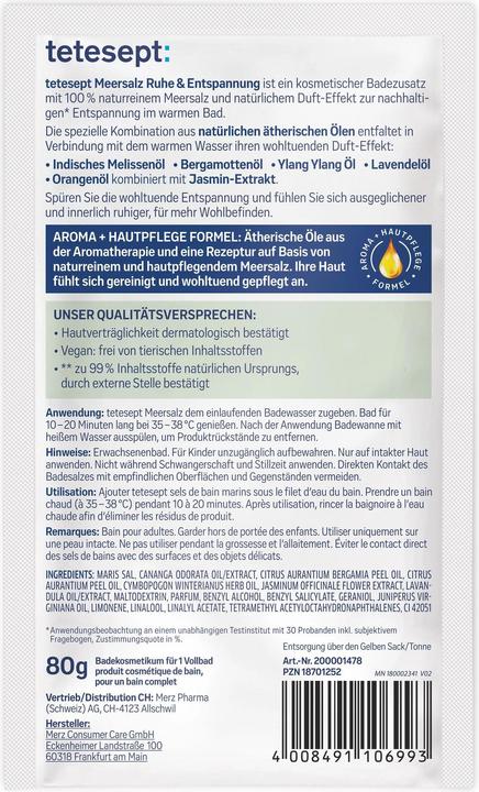 Actual product image Tetesept Rest & Relaxation 80g (Bath salts, 80 g)