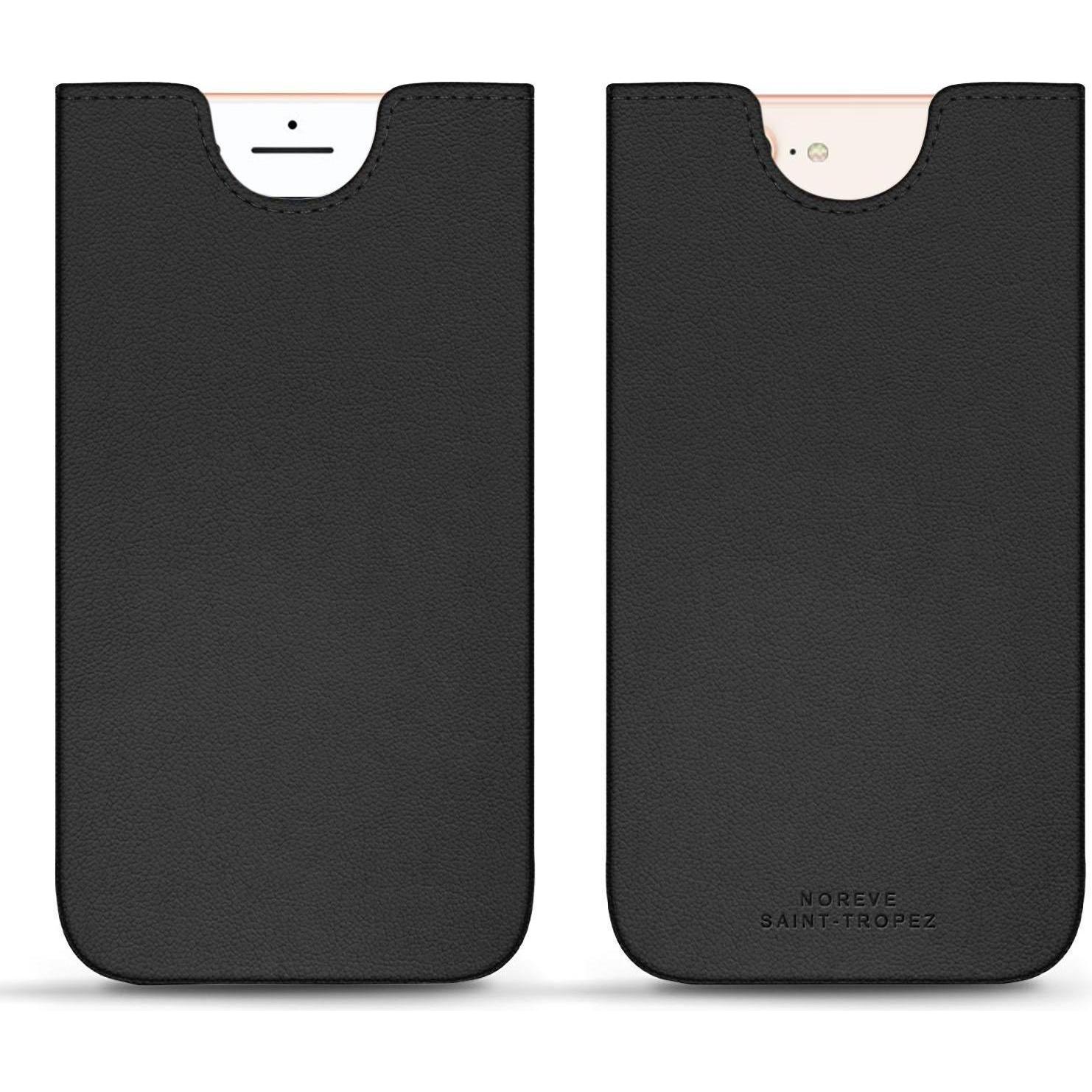 Noreve Lederschutzhülle (Apple iPhone 8 Plus), Smartphone Hülle, Schwarz