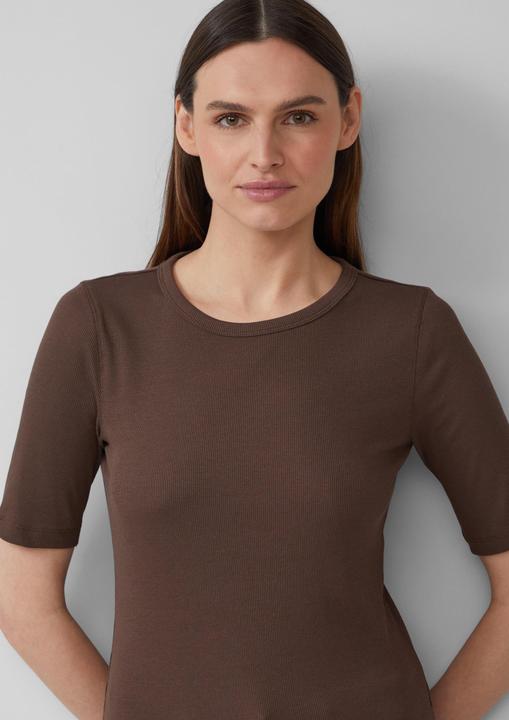Produktbild S.Oliver T-Shirt Geripptes T-Shirt im Slim Fit aus Baumwollmix (44)