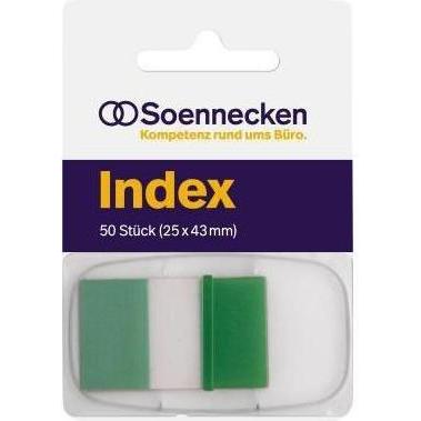 Soennecken, Haftnotiz, Haftstreifen Index Masse: 25 x 43 mm (B x H) Farbe: grün (25 x 43 mm)