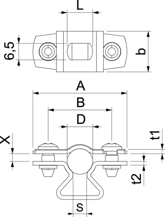 Produktbild OBO Bettermann ASL 733 10 G Abstandschelle 8-10mm BETTERMANN