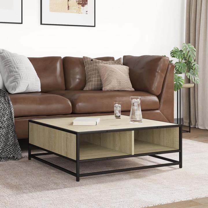 Immagine prodotto vidaXL Tavolino Tavolino da salotto Tavolino da divano Tavolino da tè Rovere Sonoma (80 x 80 x 30 cm)