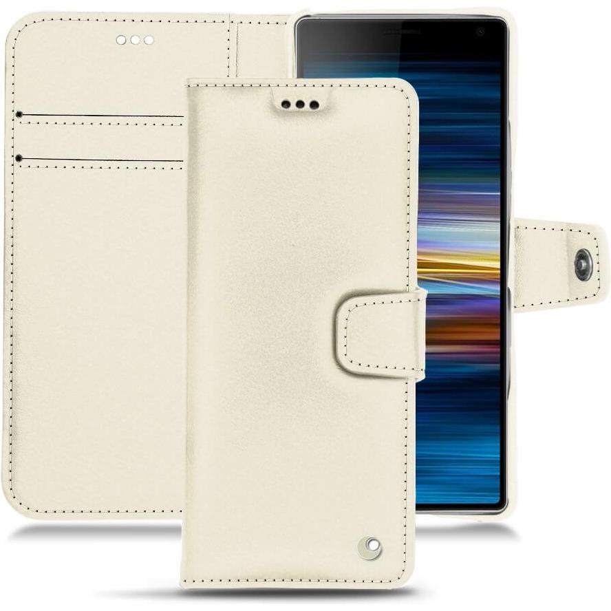 Noreve Lederschutzhülle Wallet (Sony Xperia 10 Plus), Smartphone Hülle, Weiss