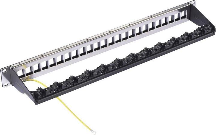Actual product image Renkforce 24 port network patch panel 483 mm 19" 1 U black unequipped