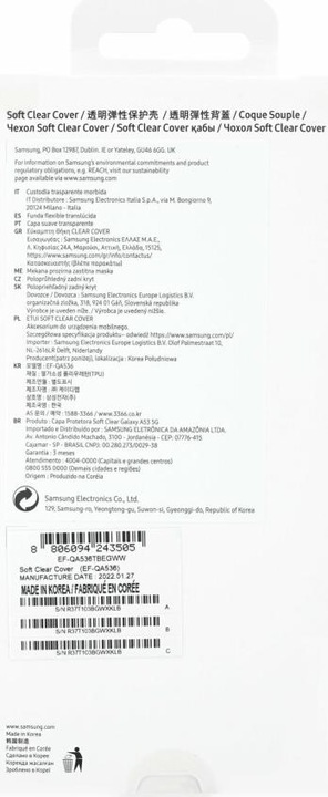 Actual product image Samsung Soft Clear Cover (Samsung Galaxy A53 5G)