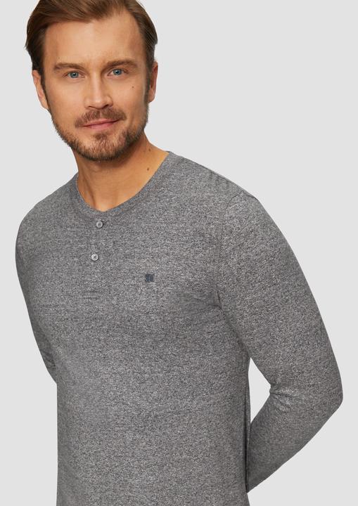Produktbild S.Oliver T-Shirt Meliertes Longsleeve mit Henley-Ausschnitt (3XL)