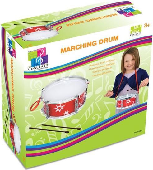 Produktbild TrendAlliance Concerto 681.08301 708301 Marschtrommel aus Kunststoff, Trommel mit Tragegurt und 2 Schlagstöcken, K