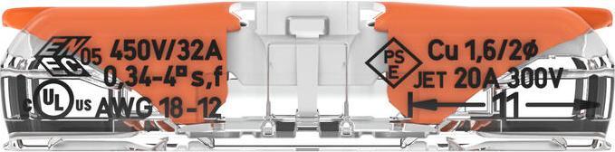 Actual product image Wago Through connector221-2401m.lever max.AWG12/4qmm 2-wire