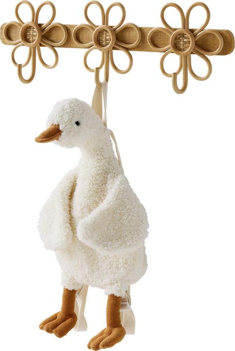 Vertbaudet Kinderzimmer Wandgarderobe aus Rattan, 3 Blumen