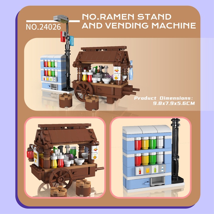 Actual product image Mould King Ramen stand & vending machine